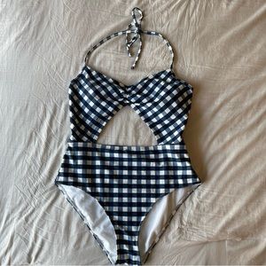 Abercrombie & Fitch Medium Blue Gingham Swimsuit